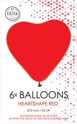 Globos heart balloons red 30cm - party decoration 6 pieces