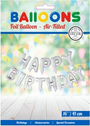 Globos foil balloon birthday silver - Happy Birthday decoration