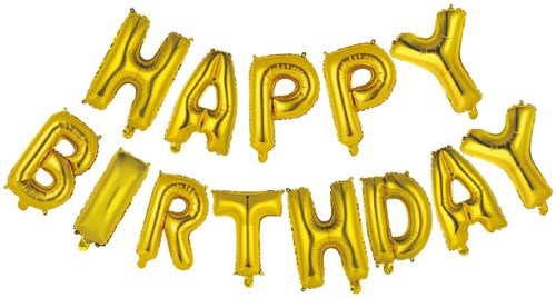 Globos foil balloon birthday gold Happy Birthday decoration-2