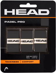 Head overgrip padel pro black - pack of 3 grips for padel rackets