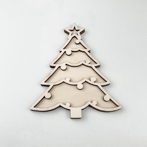 FiQ wooden fillable Christmas tree sensory toy 10x13 cm