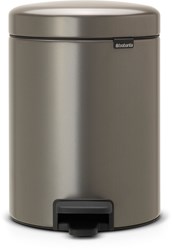 Brabantia pedal bin waste bin 5 litre platinum - bathroom trash can