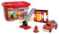 Unico fire brigade building set - fire truck - 40-piece toy blocks-2
