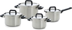 BK cookware set Flow Cool 4-piece stainless steel safe pouring induction