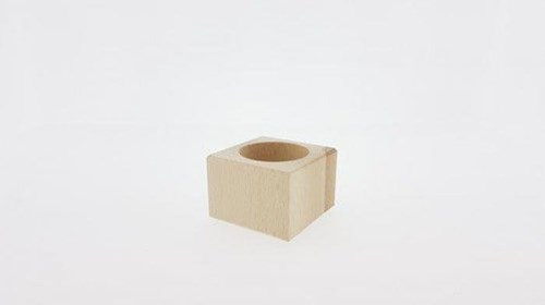 Playwood wooden tealight holder square beechwood decoration
