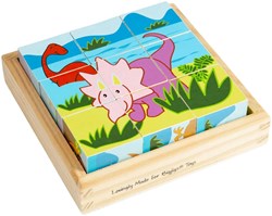 BigJigs wooden dinosaur cube puzzle - educational toy for kids