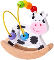 BigJigs bead frame rocking cow wooden toy educational