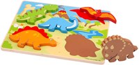 BigJigs wooden puzzle Dinosaurs - educational toy 5 pieces