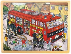 BigJigs wooden puzzle fire engine - 24 pieces educational toy