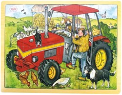 Bigjigs Wooden Puzzle Tractor - 24 pieces