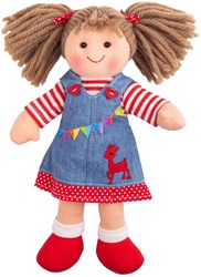 BigJigs doll Hattie - soft fabric baby doll 25cm for kids