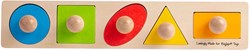 BigJigs wooden shape puzzle shapes - educational toy 5 pieces