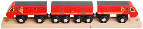 BigJigs wooden train toy - Postal train for kids