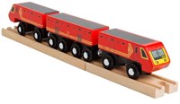 BigJigs wooden train toy - Postal train for kids-2