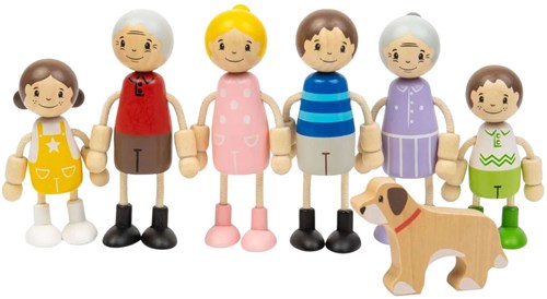 Bigjigs wooden dollhouse family dolls FSC sustainable toy set