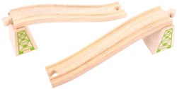 BigJigs wooden railway ascender descender track set 4-piece