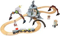 BigJigs wooden space train set - FSC wooden toy 40-piece-2
