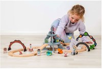 BigJigs wooden space train set - FSC wooden toy 40-piece-3