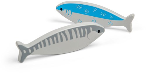 BigJigs wooden toy fish - grey - educational toy-3
