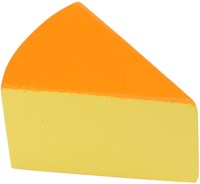 BigJigs wooden toy cheese - play kitchen accessory yellow