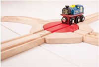 BigJigs wooden railway 4-way turntable accessory for train sets-2