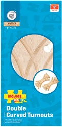 BigJigs wooden train tracks double-sided curved turnout - expansion set