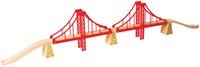 BigJigs wooden train track double suspension bridge red - toy bridge-2
