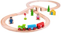 BigJigs wooden train set figure eight - 40-piece toy train
