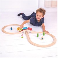 BigJigs wooden train set figure eight - 40-piece toy train-2