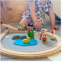 BigJigs wooden train set figure eight - 40-piece toy train-3