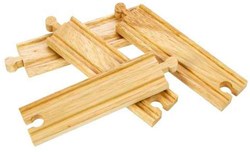 BigJigs wooden tracks medium straight railway pieces 4-pack