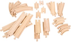 BigJigs wooden train track expansion set straights and curves - 24 pieces