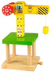 BigJigs wooden crane - yellow toy crane for children