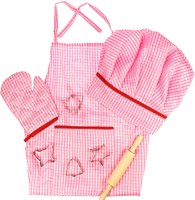 BigJigs Toys Chef Set - pink dress up and baking set for kids