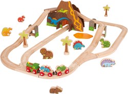 BigJigs wooden dinosaur train set - 49 piece toy set
