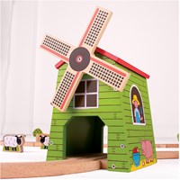 BigJigs wooden railway windmill - toy accessory for train set-2