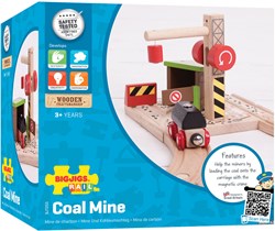 Bigjigs wooden train tracks - coal mine playset for kids