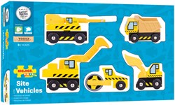 BigJigs wooden construction vehicles - toy set - 5 pieces