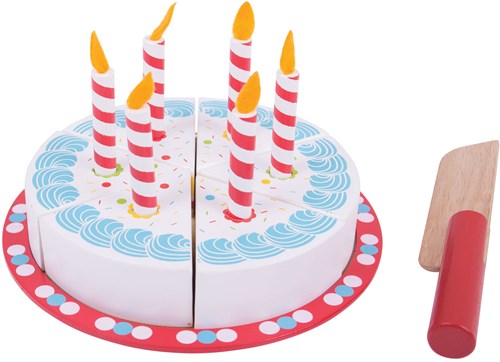BigJigs wooden birthday cake toy cake with candles-2