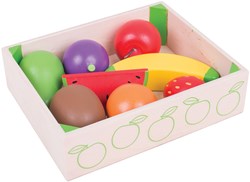 BigJigs wooden toy fruit crate - fruit set for kids
