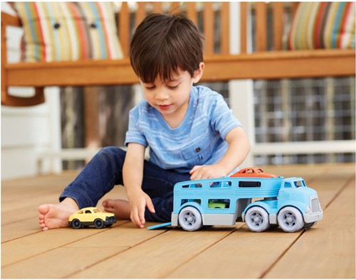 Green Toys car carrier blue with 3 cars sustainable toy-3