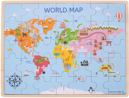 Bigjigs World Map Puzzle