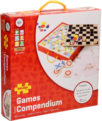 BigJigs wooden games compendium classic board game travel set