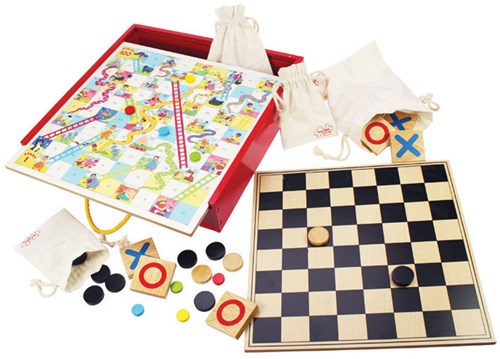 BigJigs wooden games compendium classic board game travel set-2