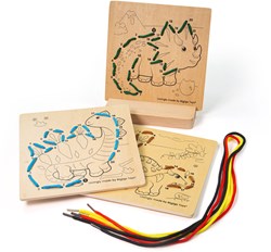 BigJigs wooden dinosaur lacing game - educational toy for kids
