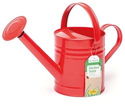 BigJigs metal watering can red - kids gardening toy outdoor play