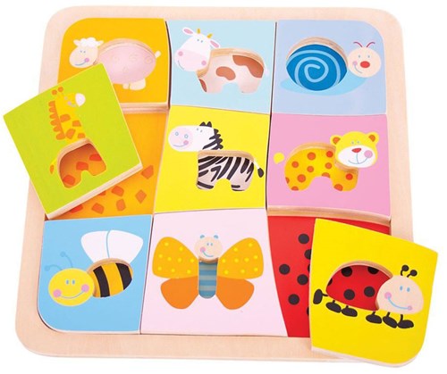 BigJigs wooden animal puzzle toy - Animal Patterns