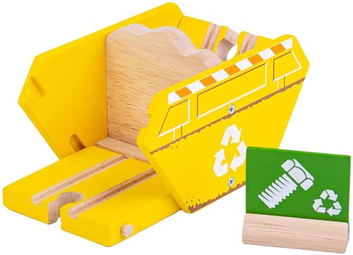 BigJigs train accessory recycling container - wooden toy for train sets-2
