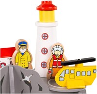 BigJigs wooden train Lighthouse 4-way tunnel accessory for kids-2