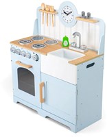 Tidlo wooden play kitchen country blue-white with accessories-3